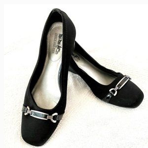 Coach and Four Black Wedge Shoes Size 8.5